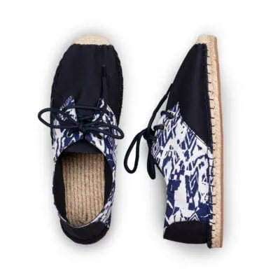 Lace Up Blue Tribal Espadrilles for Women