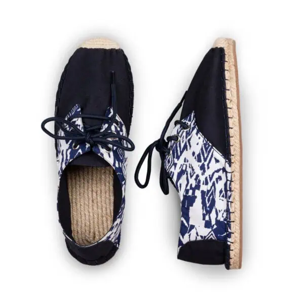 Blue Tribal Espadrille Sneakers Handmade by Kingdom of Wow