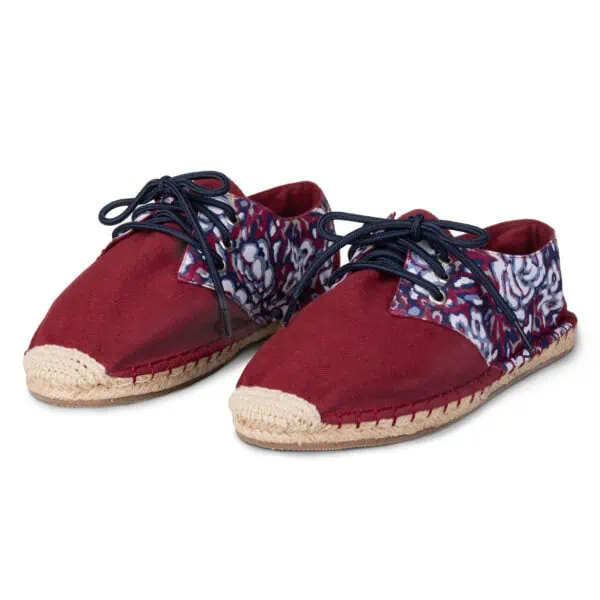 Desert Red Lace Up Espadrille Sneakers Handmade by Kingdom of Wow