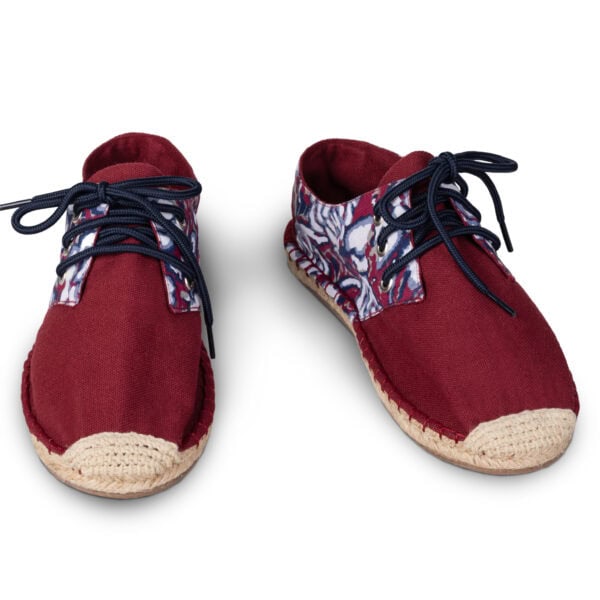 Desert Red Lace Up Espadrille Sneakers Handmade by Kingdom of Wow
