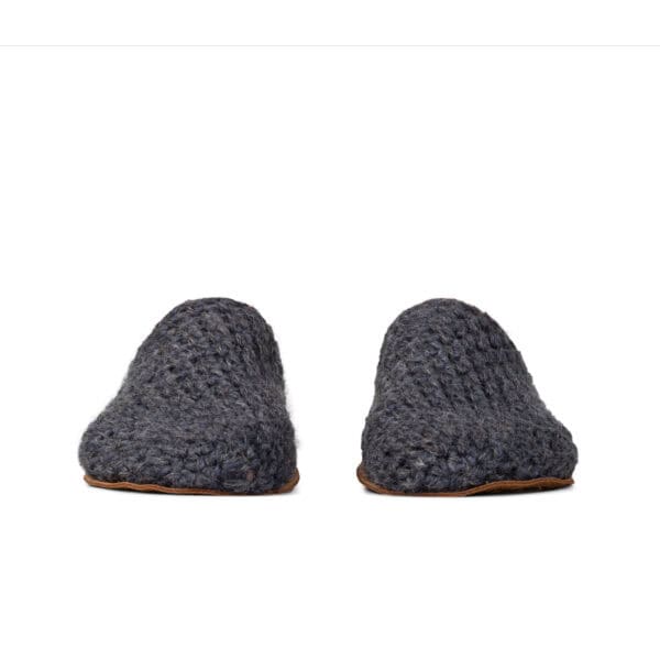 Wool bamboo summer slippers in charcoal grey handmade by Kingdom of Wow