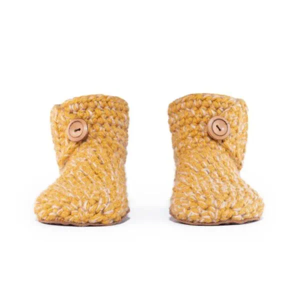 Butterscotch Yellow High Top Wool Bamboo Slippers by Kingdom of Wow